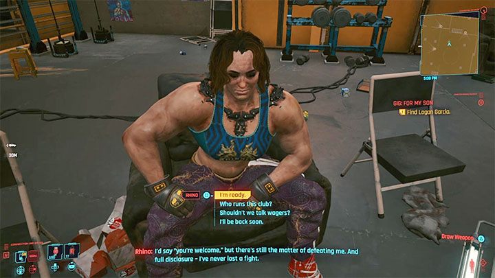 Your opponent is Rhino, a muscular woman from the Animals gang - Cyberpunk 2077: Beat on the Brat - walkthrough - Cyberpunk 2077: Exploration Side missions - Cyberpunk 2077 Guide
