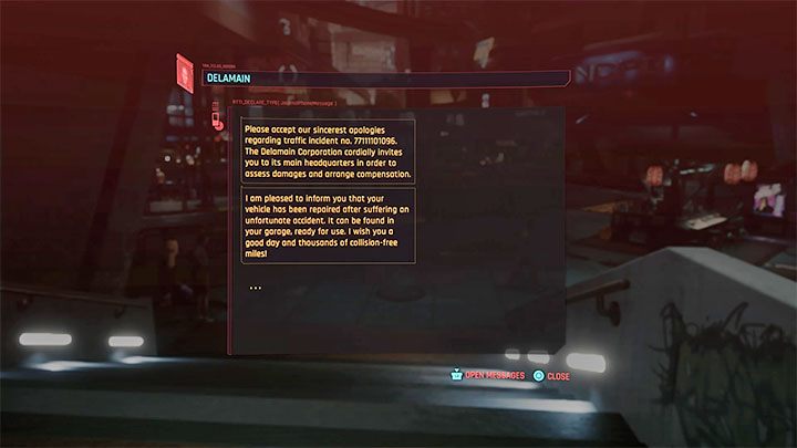 You have to be patient, because it will take a long time before your car is repaired - Cyberpunk 2077: List of free cars - Cyberpunk 2077: World Atlas - Cyberpunk 2077 Guide