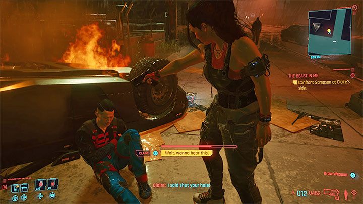 During the final race, you should give up finishing it, but go in pursuit of Sampson instead - Cyberpunk 2077: List of free cars - Cyberpunk 2077: World Atlas - Cyberpunk 2077 Guide