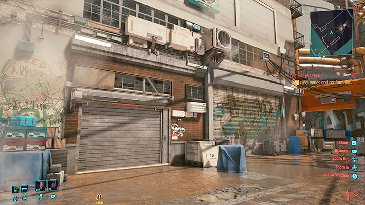 Here you will find a closed garage shown in the picture - Cyberpunk 2077: List of free cars - Cyberpunk 2077: World Atlas - Cyberpunk 2077 Guide
