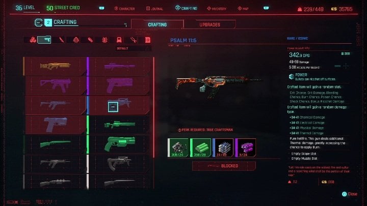 During the hustle you have to obtain the blueprint allowing you to craft the weapon - Cyberpunk 2077: Iconic weapons list - Cyberpunk 2077: World Atlas - Cyberpunk 2077 Guide