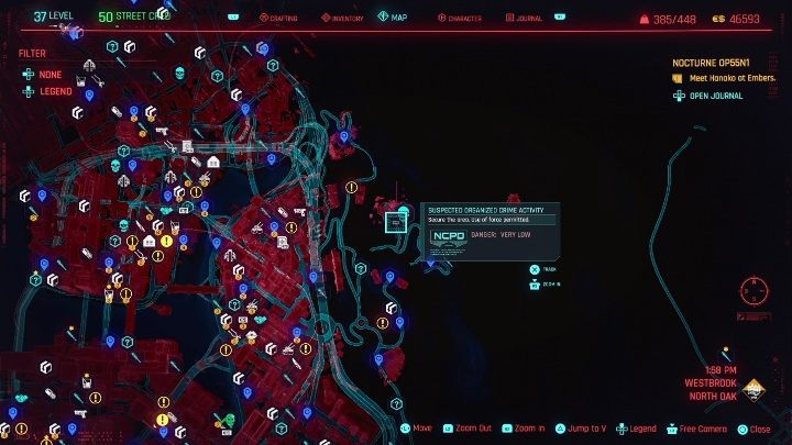 In Westbrook you will encounter 2 organized crime locations - Cyberpunk 2077: Westbrook, NCPD Scanner Hustles - Map, Walkthrough - Cyberpunk 2077: NCPD Scanner Hustles - Cyberpunk 2077 Guide