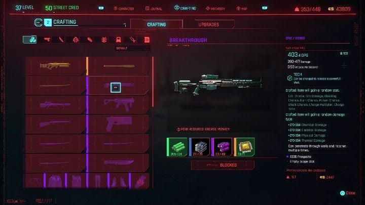 During the hustle you have to collect the blueprint allowing you to craft the weapon - Cyberpunk 2077: Santo Domingo, NCPD Scanner Hustles - Map, Walkthrough - Cyberpunk 2077: NCPD Scanner Hustles - Cyberpunk 2077 Guide