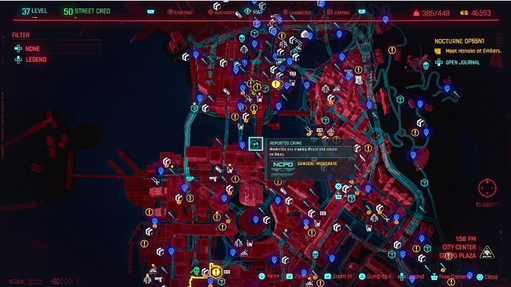 You will come across 1 reported crime location in the City Center district - Cyberpunk 2077: City Center, NCPD Scanner Hustles - map, walkthrough - Cyberpunk 2077: NCPD Scanner Hustles - Cyberpunk 2077 Guide