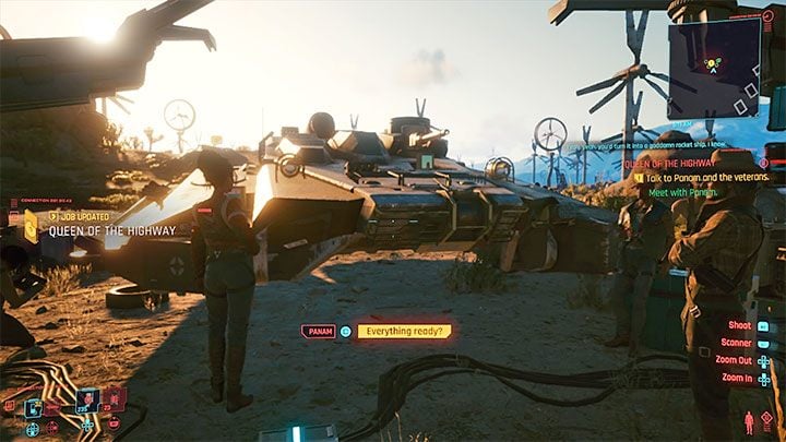 After arriving at the camp, reach the place where the finished Panzer tank - the Basilisk- is located - Cyberpunk 2077: Queen of the Highway (Panam) - a guide, walkthrough - Cyberpunk 2077: Storyline quests - Cyberpunk 2077 Guide