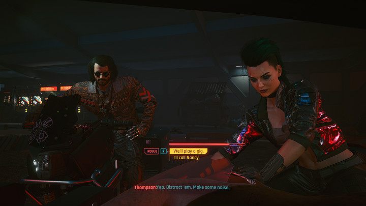 After a successful escape, talk to your partners and inform them that you need to save ITS corporation's netrunner, Alt Cunningham, from Arasaka Tower and that you have an idea how to distract the guards waiting at the entrance - Cyberpunk 2077: Transmission walkthrough - Cyberpunk 2077: Act 2 Main missions - Cyberpunk 2077 Guide