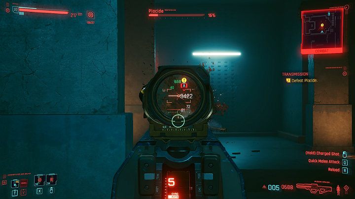 The last opponent you will encounter in the chapel will be Placide - Cyberpunk 2077: Transmission walkthrough - Cyberpunk 2077: Act 2 Main missions - Cyberpunk 2077 Guide