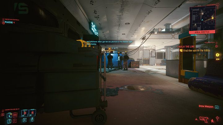 There are three bandits standing by the van, but it is worth waiting before you approach them - Cyberpunk 2077: I Walk the Line walkthrough - Cyberpunk 2077: Act 2 Main missions - Cyberpunk 2077 Guide