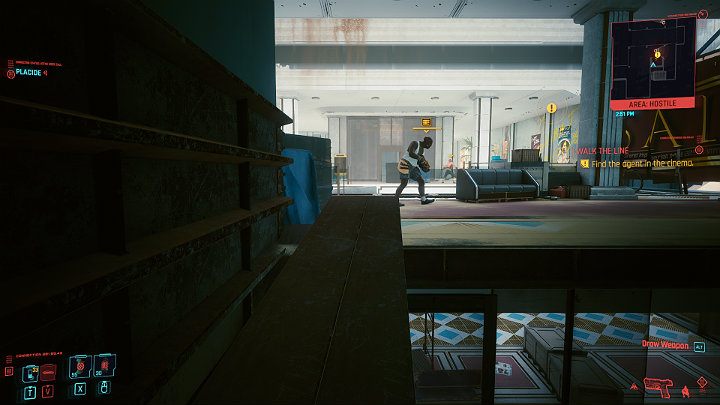 Hide and then eliminate the closer opponent while the other one is looking in another direction - Cyberpunk 2077: I Walk the Line walkthrough - Cyberpunk 2077: Act 2 Main missions - Cyberpunk 2077 Guide
