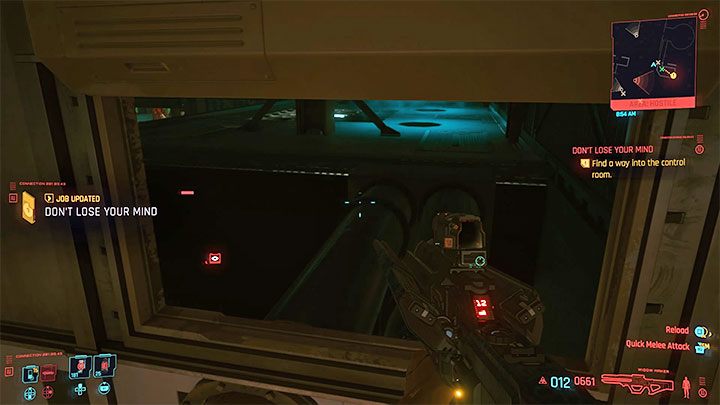 Approach the hole shown in the picture - Cyberpunk 2077: Dont Lose Your Mind walkthrough - Cyberpunk 2077: Exploration Side missions - Cyberpunk 2077 Guide