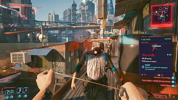 The easiest way to activate the Monowire is to select it from the drop-down equipment menu, but it can also be activated if you press the attack button with no other weapon set - Cyberpunk 2077: How to unlock Monowire? - Cyberpunk 2077: Cyberware - Cyberpunk 2077 Guide