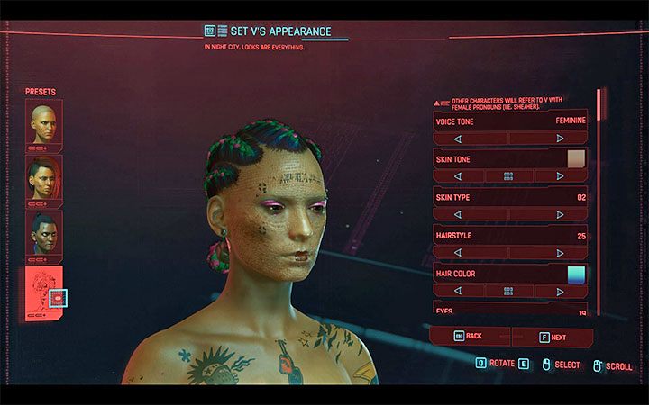 When you start a new game, you'll create a new character in the wizard, choosing the smallest of the protagonist's look – gender, voice, facial features, hair, tattoos, etc - Cyberpunk 2077: How to change Vs appearance later in the game? - Cyberpunk 2077: V - main character - Cyberpunk 2077 Guide