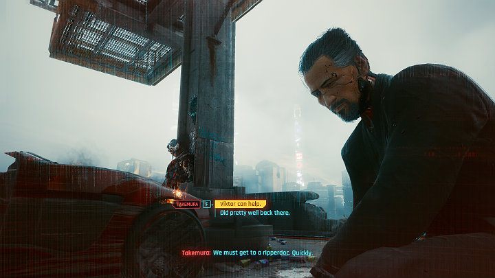 Takemura takes V from the junkyard, and together they manage to escape from the assassins sent by the Arasaka Corporation - Cyberpunk 2077: Goro Takemura - companion - Cyberpunk 2077: Companions - Cyberpunk 2077 Guide