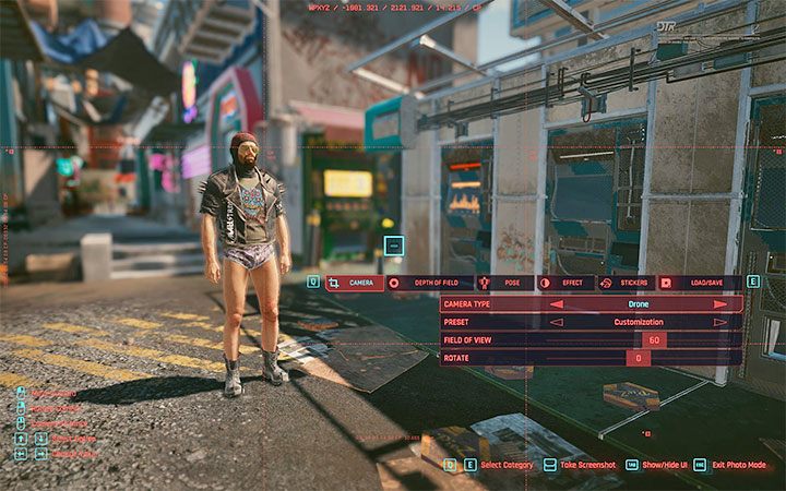 You can activate Photo Mode (press N key in the PC version) to see your character - Cyberpunk 2077: TPP, looking at V - Cyberpunk 2077: Appendix - Cyberpunk 2077 Guide