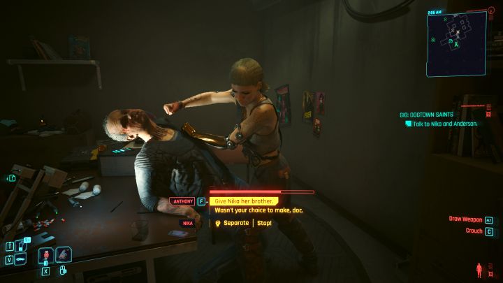 Anderson's office is in one of the rooms in the basement, and save your game before going inside, because there is a choice in front of you - Cyberpunk Phantom Liberty: Gig Dogtown Saints - walkthrough - Cyberpunk Phantom Liberty: Gigs - Cyberpunk 2077 Guide