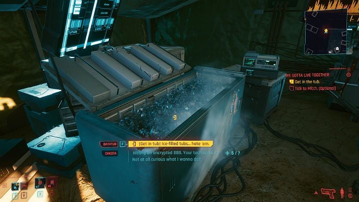 Go to Dakota's, the local netrunner's tent - Cyberpunk 2077: We Gotta Live Together - walkthrough - Cyberpunk 2077: Act 3 - Cyberpunk 2077 Guide