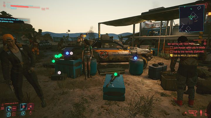 After the initiation you can do some side activities: talk to Mitch and go through the Basilisk tutorial, take some extra equipment from Dakota and talk to other Aldecaldos - Cyberpunk 2077: We Gotta Live Together - walkthrough - Cyberpunk 2077: Act 3 - Cyberpunk 2077 Guide