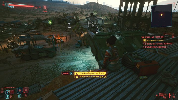 You will find Panama on a hill, by the solar panels - Cyberpunk 2077: We Gotta Live Together - walkthrough - Cyberpunk 2077: Act 3 - Cyberpunk 2077 Guide