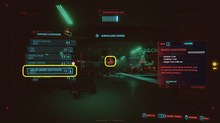 First of all, you should pay attention to the camera on the left - Cyberpunk 2077: Belly of the Beast - walkthrough - Cyberpunk 2077: Act 3 - Cyberpunk 2077 Guide