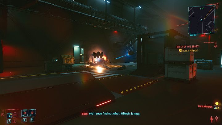 Going further through the building you will notice that Alt has taken control of the drones and mosses and is actively patrolling the area in search of some danger - Cyberpunk 2077: Belly of the Beast - walkthrough - Cyberpunk 2077: Act 3 - Cyberpunk 2077 Guide