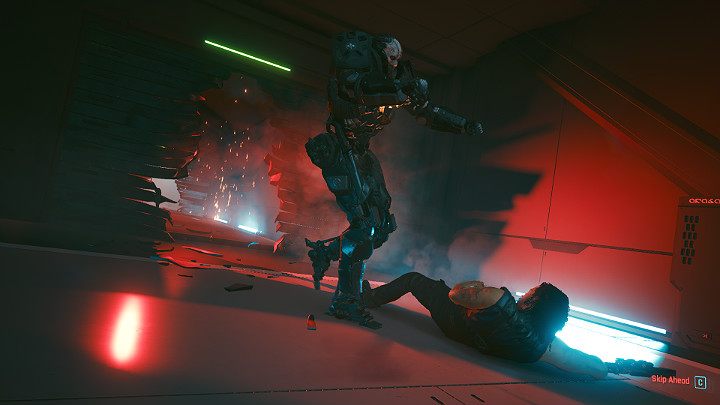 As soon as you enter the main corridor leading to Mikoshi, Adam Smasher, one of the main bosses in Cyberpunk 2077, will stand in your way - Cyberpunk 2077: Belly of the Beast - walkthrough - Cyberpunk 2077: Act 3 - Cyberpunk 2077 Guide