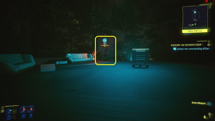Return to the platform with the commander and finish him when he is not looking at you - Cyberpunk 2077: Knockin on Heavens Door - walkthrough - Cyberpunk 2077: Act 3 - Cyberpunk 2077 Guide