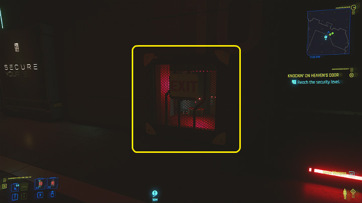 Your goal is a security room located several floors below - Cyberpunk 2077: Knockin on Heavens Door - walkthrough - Cyberpunk 2077: Act 3 - Cyberpunk 2077 Guide