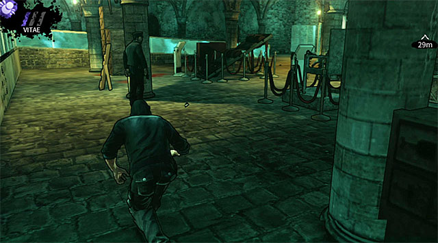 First guard in the catacombs - Harding Museum - catacombs - Chapter 1 - DARK - Game Guide and Walkthrough