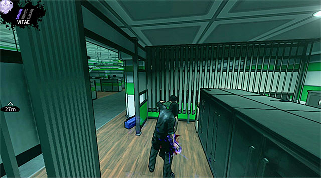 A guard checking the offices near the exit - Geoforge - accounting (return) - Chapter 2 - DARK - Game Guide and Walkthrough