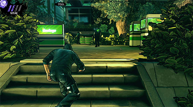 Guards stationed near the stairs - Geoforge - park - Chapter 2 - DARK - Game Guide and Walkthrough