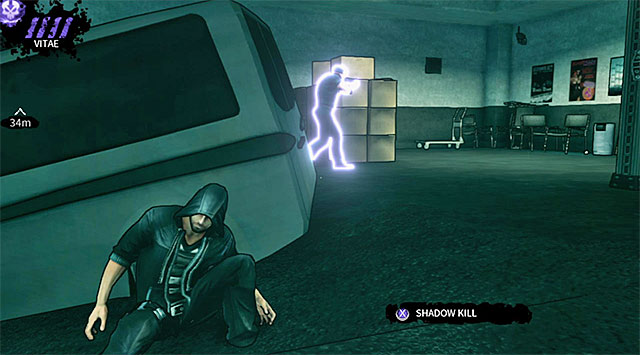 An enemy inspecting the starting area - Atlantis - warehouse - Chapter 3 - DARK - Game Guide and Walkthrough