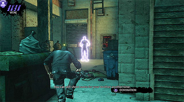 An opponent in a small alley to the right - The Hole - first backyard - Chapter 4 - DARK - Game Guide and Walkthrough