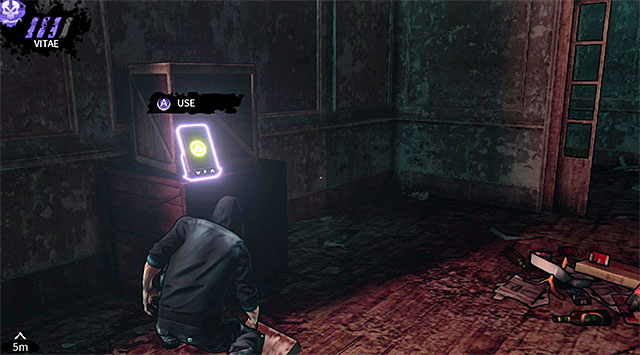 Enter a small projection room and eliminate a nearby ghoul by performing a surprise attack on the creature - The Hole - old cinema - Chapter 4 - DARK - Game Guide and Walkthrough