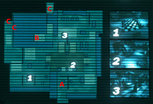 Map legend: A - starting point - Cryogenic - plaza - Chapter 5 - DARK - Game Guide and Walkthrough