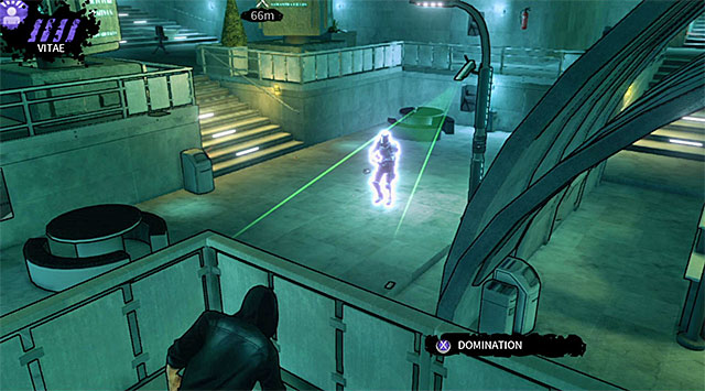 An armored guard and a security camera - Cryogenic - plaza - Chapter 5 - DARK - Game Guide and Walkthrough