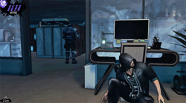 First opponent from an adjacent office - Cryogenic - atrium - Chapter 5 - DARK - Game Guide and Walkthrough