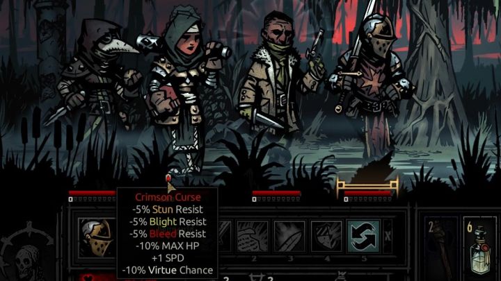 The basic stage of the curse. - Darkest Dungeon The Crimson Court: The Crimson Curse - Darkest Dungeon: Game mechanics - Darkest Dungeon Game Guide & Walkthrough