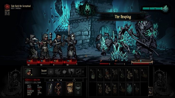 The Reaping is the most dangerous attack - it deals damage to the entire party. - Darkest Dungeon The Color of Madness: How to beat The Miller? - Darkest Dungeon: Bosses - Darkest Dungeon Game Guide & Walkthrough