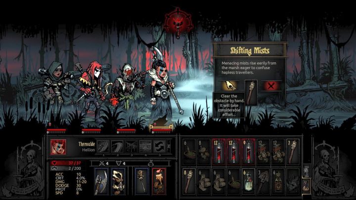 Interacting with the Shifting Mists without a Torch can be very punishing. - Darkest Dungeon The Crimson Court: New Curios and Obstacles - Darkest Dungeon: The Courtyard Area - Darkest Dungeon Game Guide & Walkthrough