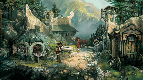 Talk to Nuri first and then use the staff of bells on mechanism next to the bell tower - Northward - The Dark Eye - Chains of Satinav - Game Guide and Walkthrough