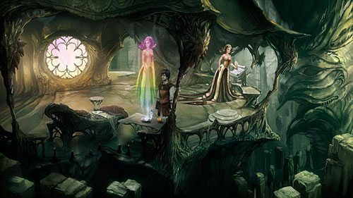 In the central chamber throw the coloured figurine to the lower water basin of the waterfall and take the large figurine from the upper basin - Three Impossible Tasks - The Dark Eye - Chains of Satinav - Game Guide and Walkthrough