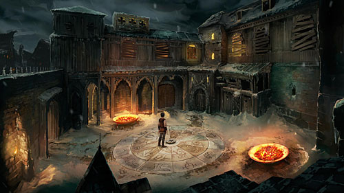 Show the academy guard a proper note from the inventory, by selecting royal charter during the conversation and go inside - Academy of Magic - The Dark Eye - Chains of Satinav - Game Guide and Walkthrough