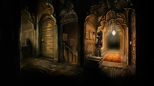 Take a closer look at three tablets on the wall on the corridor - Academy of Magic - The Dark Eye - Chains of Satinav - Game Guide and Walkthrough