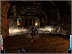 Run through the chamber to the Ballista gallery. - The Gate of Stonehelm #1 - Chapter 1: The Gate of Stonehelm - Dark Messiah of Might and Magic - Game Guide and Walkthrough