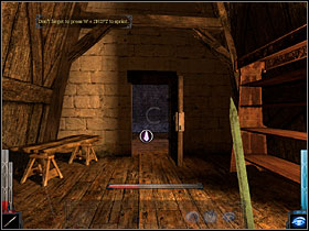 On the attic you will see the ghoul for a moment. - Dead Man's Trail #1 - Chapter 3: Dead Man's Trail - Dark Messiah of Might and Magic - Game Guide and Walkthrough