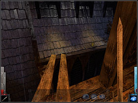 Go this way on the next part of roof. - Dead Man's Trail #1 - Chapter 3: Dead Man's Trail - Dark Messiah of Might and Magic - Game Guide and Walkthrough