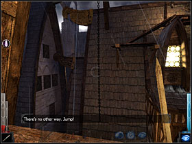 Hatch the chain and swing it. - Dead Man's Trail #1 - Chapter 3: Dead Man's Trail - Dark Messiah of Might and Magic - Game Guide and Walkthrough