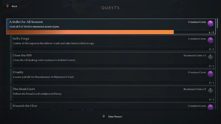 Objectives of side quests usually involve collecting raw materials or destroying a specific number of enemies - Side quests and additional missions in Darksiders Genesis - Basics - Darksiders Genesis Guide