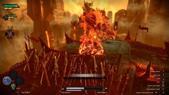 The bosss another attack causes three explosions - Hollow Fiend - Chapter 1 | Boss in Darksiders Genesis - Bosses and mini-bosses - Darksiders Genesis Guide