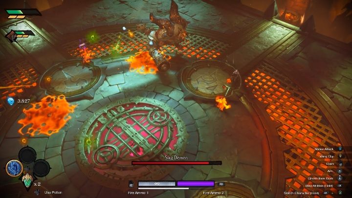 The boss is accompanied by numerous regular enemies - Slag Demon - Chapter 2 | Boss in Darksiders Genesis - Bosses and mini-bosses - Darksiders Genesis Guide